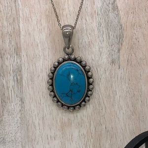 Vintage buffalo turquoise pendant